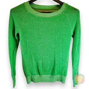 Gap Sweater Womens XS Lush Green Preppy Wool Blend Raglan Sleeve Pullover Retro
